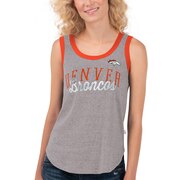 Add Denver Broncos Touch by Alyssa Milano Women's Varsity Scoop Neck Tank Top – Heathered Gray To Your NFL Collection