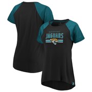 Add Jacksonville Jaguars Fanatics Branded Women's Shining Victory T-Shirt – Black/Teal To Your NFL Collection