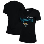 Add Jacksonville Jaguars G-III 4Her by Carl Banks Women's Post Season V-Neck T-Shirt - Black To Your NFL Collection