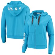 Add Carolina Panthers DKNY Sport Women's Zoey Crop Full-Zip Hoodie - Carolina Blue To Your NFL Collection