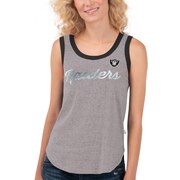 Add Oakland Raiders Touch by Alyssa Milano Women's Varsity Scoop Neck Tank Top – Heathered Gray To Your NFL Collection