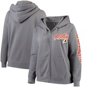 Add Washington Redskins 5th & Ocean by New Era Women's Plus Size Script Full-Zip Hoodie – Charcoal To Your NFL Collection