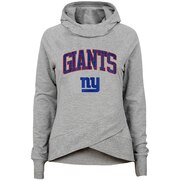 Add New York Giants Youth Glam Girl Funnel Neck Pullover Hoodie - Heathered Gray To Your NFL Collection