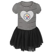 Add Pittsburgh Steelers Girls Toddler Celebration Tutu Sequins Dress - Black/White To Your NFL Collection