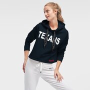 Add Houston Texans DKNY Sport Women's Maddie Crop Pullover Hoodie - Navy To Your NFL Collection