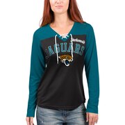 Add Jacksonville Jaguars G-III 4Her by Carl Banks Women's Laces Out Long Sleeve T-Shirt – Teal/Black To Your NFL Collection