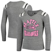 Order Seattle Seahawks New Era Girls Youth Total Touchdown V-Neck Long Sleeve T-Shirt - Heathered Gray at low prices.