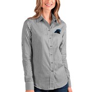 Add Carolina Panthers Antigua Women's Structure Long Sleeve Button-Up Shirt – Black/White To Your NFL Collection