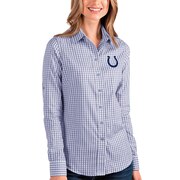 Add Indianapolis Colts Antigua Women's Structure Long Sleeve Button-Up Shirt – Royal/White To Your NFL Collection