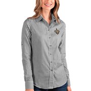 Add New Orleans Saints Antigua Women's Structure Long Sleeve Button-Up Shirt – Black/White To Your NFL Collection