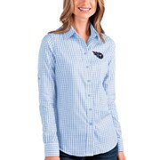 Add Tennessee Titans Antigua Women's Structure Long Sleeve Button-Up Shirt – Light Blue/White To Your NFL Collection