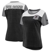 Add Atlanta Falcons NFL Pro Line by Fanatics Branded Women's Iconic Pocket Tri-Blend T-Shirt - Black/Heathered Gray To Your NFL Collection