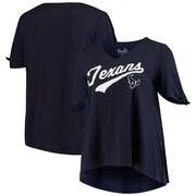 Add Houston Texans Touch by Alyssa Milano Women's Plus Size First String V-Neck T-Shirt - Navy To Your NFL Collection