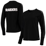 Add Oakland Raiders DKNY Sport Women's Gabby Mesh Raglan Long Sleeve T-Shirt - Black To Your NFL Collection