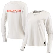 Add Denver Broncos DKNY Sport Women's Gabby Mesh Raglan Long Sleeve T-Shirt - White To Your NFL Collection