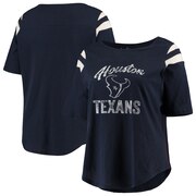 Add Houston Texans Touch by Alyssa Milano Women's Plus Size Curve Touchdown 3/4-Sleeve T-Shirt - Navy To Your NFL Collection