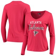 Add Atlanta Falcons G-III 4Her by Carl Banks Women's Post Season Long Sleeve V-Neck T-Shirt - Red To Your NFL Collection