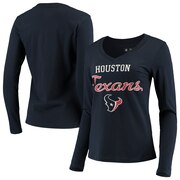 Add Houston Texans G-III 4Her by Carl Banks Women's Post Season Long Sleeve V-Neck T-Shirt - Navy To Your NFL Collection