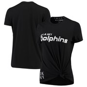 Add Miami Dolphins DKNY Sport Women's Players Side-Tie Tri-Blend T-Shirt - Black To Your NFL Collection