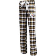 Add Pittsburgh Steelers Concepts Sport Women's Plus Size Piedmont Flannel Sleep Pants - Black/Gold To Your NFL Collection