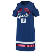 Order New York Giants G-III 4Her by Carl Banks Women's Go Get Em Tri-Blend Cold Shoulder Mini-Dress - Royal at low prices.