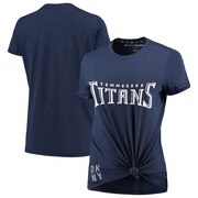 Add Tennessee Titans DKNY Sport Women's Players Side-Tie Tri-Blend T-Shirt - Navy To Your NFL Collection