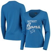 Add Detroit Lions G-III 4Her by Carl Banks Women's Post Season Long Sleeve V-Neck T-Shirt - Blue To Your NFL Collection