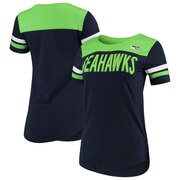 Add Seattle Seahawks Juniors Receiver T-Shirt - College Navy/Neon Green To Your NFL Collection