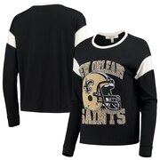 Add New Orleans Saints Junk Food Women's Big Logo Long Sleeve T-Shirt - Black To Your NFL Collection