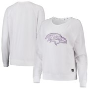 Add Baltimore Ravens DKNY Sport Women's Lauren Mesh Raglan Long Sleeve T-Shirt - White To Your NFL Collection