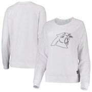 Add Carolina Panthers DKNY Sport Women's Lauren Mesh Raglan Long Sleeve T-Shirt - White To Your NFL Collection