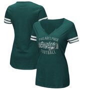 Add Philadelphia Eagles Majestic Women's Showtime Tailgate Party Notch Neck T-Shirt - Midnight Green/White To Your NFL Collection