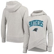 Add Carolina Panthers Youth Glam Girl Funnel Neck Pullover Hoodie - Heathered Gray To Your NFL Collection