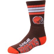 Add Cleveland Browns For Bare Feet Youth 4-Stripe Deuce Quarter-Length Socks To Your NFL Collection