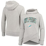 Add Miami Dolphins Youth Glam Girl Funnel Neck Pullover Hoodie - Heathered Gray To Your NFL Collection