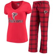 Add Atlanta Falcons Concepts Sport Women's Troupe V-Neck T-Shirt & Pants Sleep Set - Red/Black To Your NFL Collection