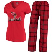 Add Arizona Cardinals Concepts Sport Women's Troupe V-Neck T-Shirt & Pants Sleep Set - Cardinal/Black To Your NFL Collection