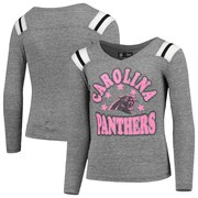 Add Carolina Panthers New Era Girls Youth Total Touchdown V-Neck Long Sleeve T-Shirt - Heathered Pink To Your NFL Collection