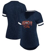 Add Denver Broncos NFL Pro Line by Fanatics Branded Women's Showtime Go For Two Notch Neck Slub T-Shirt - Heathered Navy To Your NFL Collection