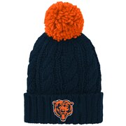 Add Chicago Bears Girls Youth Team Cable Cuffed Knit Hat with Pom - Navy To Your NFL Collection