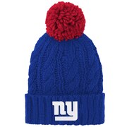 Add New York Giants Girls Youth Team Cable Cuffed Knit Hat with Pom - Royal To Your NFL Collection
