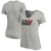 Add Tampa Bay Buccaneers NFL Pro Line by Fanatics Branded Women's Krewe Member V-Neck T-Shirt - Heathered Gray To Your NFL Collection