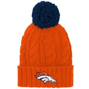 Add Denver Broncos Girls Youth Team Cable Cuffed Knit Hat with Pom - Orange To Your NFL Collection