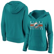 Add Miami Dolphins Fanatics Branded Women's Stacked Stripes Pullover Hoodie - Aqua To Your NFL Collection