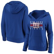 Add New York Giants Fanatics Branded Women's Stacked Stripes Pullover Hoodie - Royal To Your NFL Collection