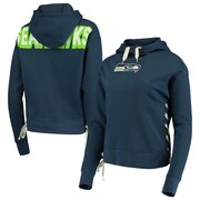 Add Seattle Seahawks Junk Food Women's Lace-Up Side Pullover Hoodie - College Navy To Your NFL Collection