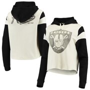 Add Oakland Raiders Junk Food Women's Cropped Fleece Pullover Hoodie - White To Your NFL Collection