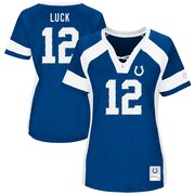 Add Andrew Luck Indianapolis Colts Majestic Women's Draft Him Name & Number Fashion V-Neck T-Shirt - Royal To Your NFL Collection