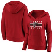 Add Atlanta Falcons Fanatics Branded Women's Stacked Stripes Pullover Hoodie - Red To Your NFL Collection