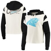 Add Carolina Panthers Junk Food Women's Cropped Fleece Pullover Hoodie - White To Your NFL Collection